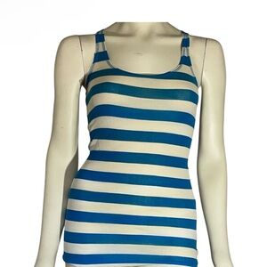 Blue and White Striped Tank Top